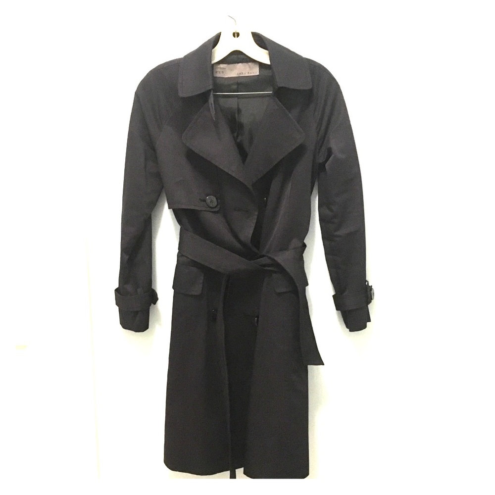Beautiful Zara Black Trench Coat.